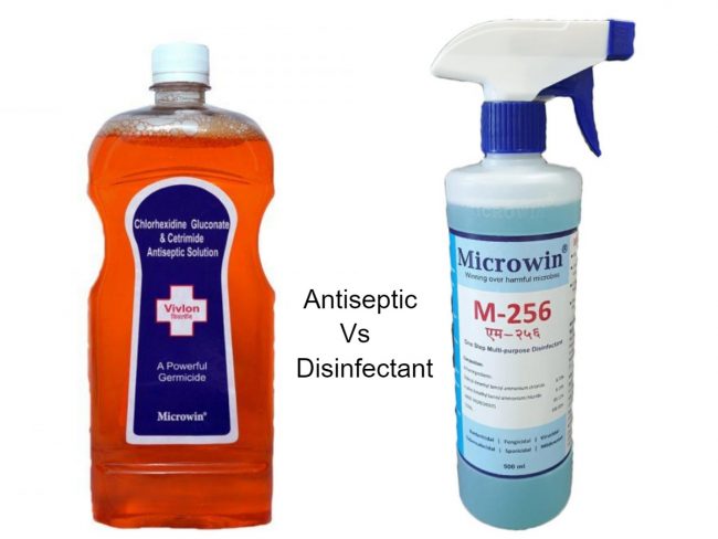 difference between antiseptic and disinfectant